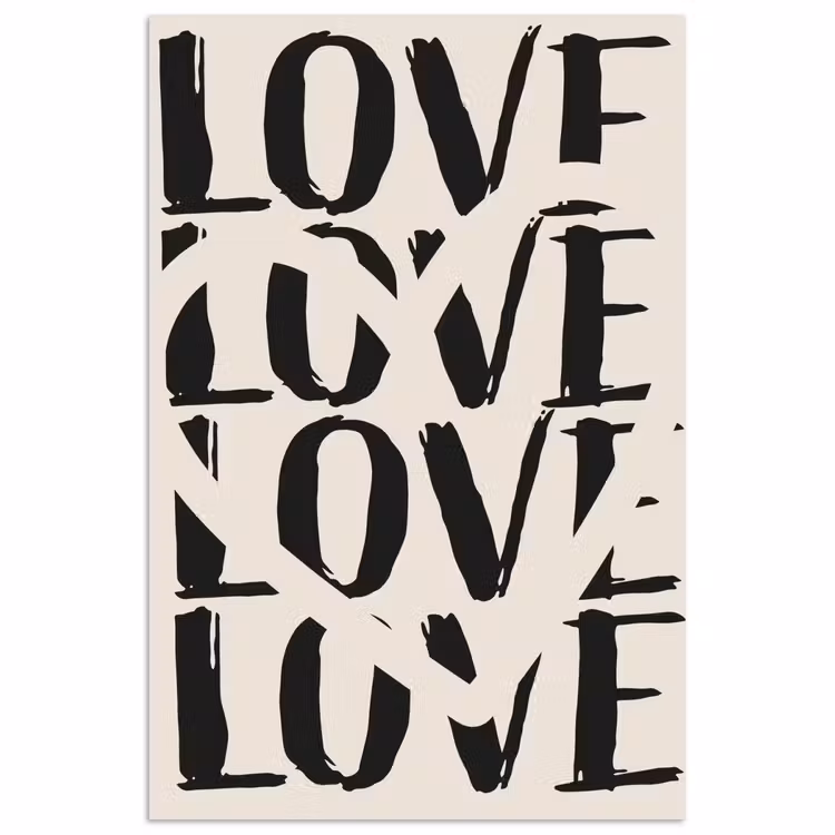 Poster – Love - Hart - Beige — 1