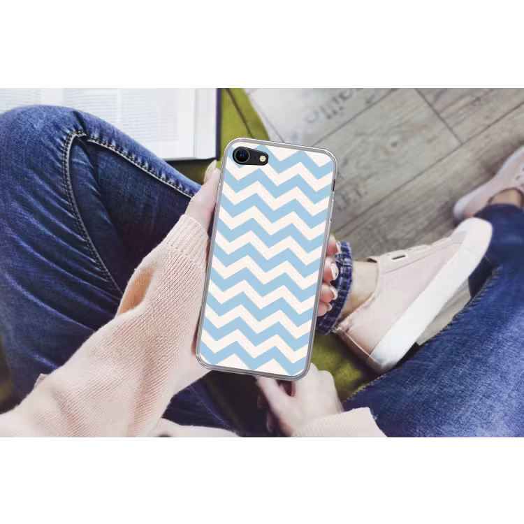 Zigzag patroon in blauw en wit — 4