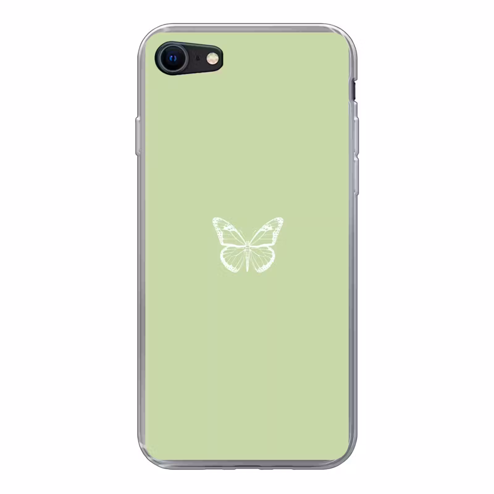 Groene achtergrond met witte vlinder — 1