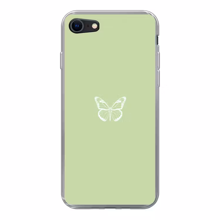 Groene achtergrond met witte vlinder — 1