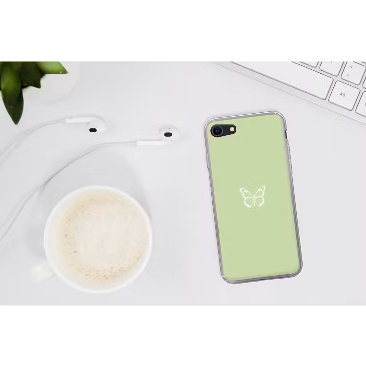 Groene achtergrond met witte vlinder — 2