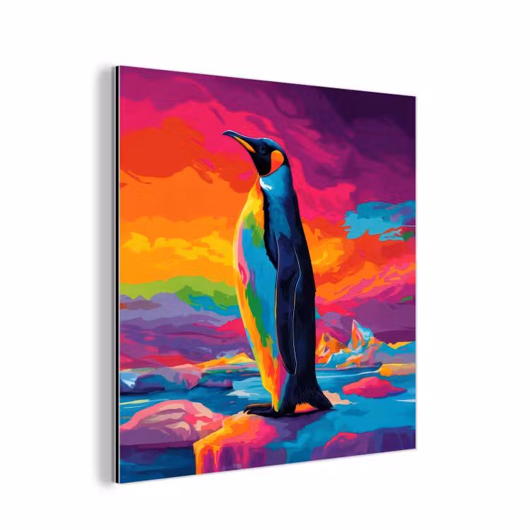 Aluminium schilderij - Ijsschots - Pinguïn - Abstract - Lucht — 1