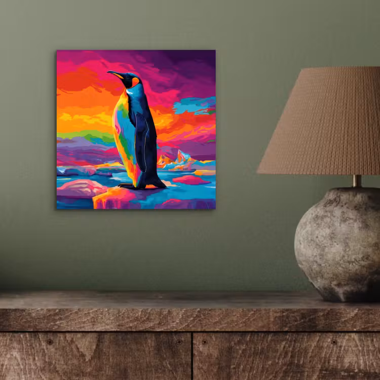 Aluminium schilderij - Ijsschots - Pinguïn - Abstract - Lucht — 3
