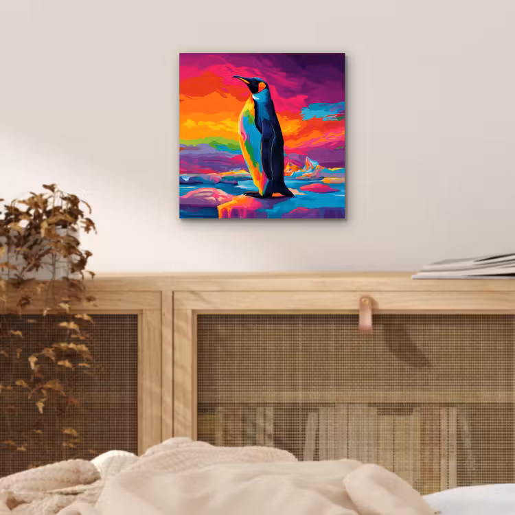 Aluminium schilderij - Ijsschots - Pinguïn - Abstract - Lucht — 4