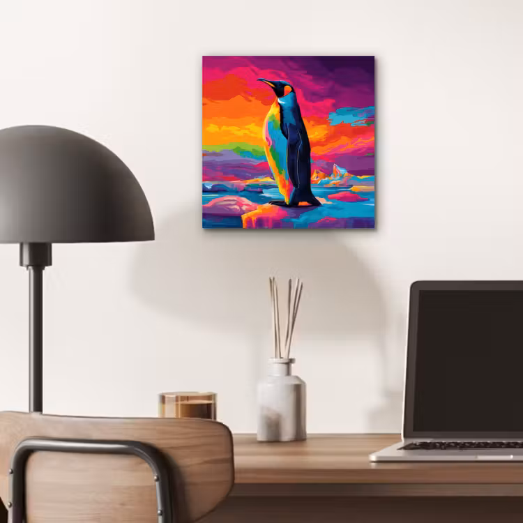 Aluminium schilderij - Ijsschots - Pinguïn - Abstract - Lucht — 6