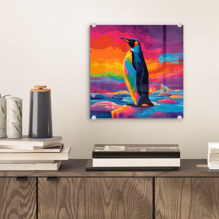 Glas schilderij - Ijsschots - Pinguïn - Abstract - Lucht — 2