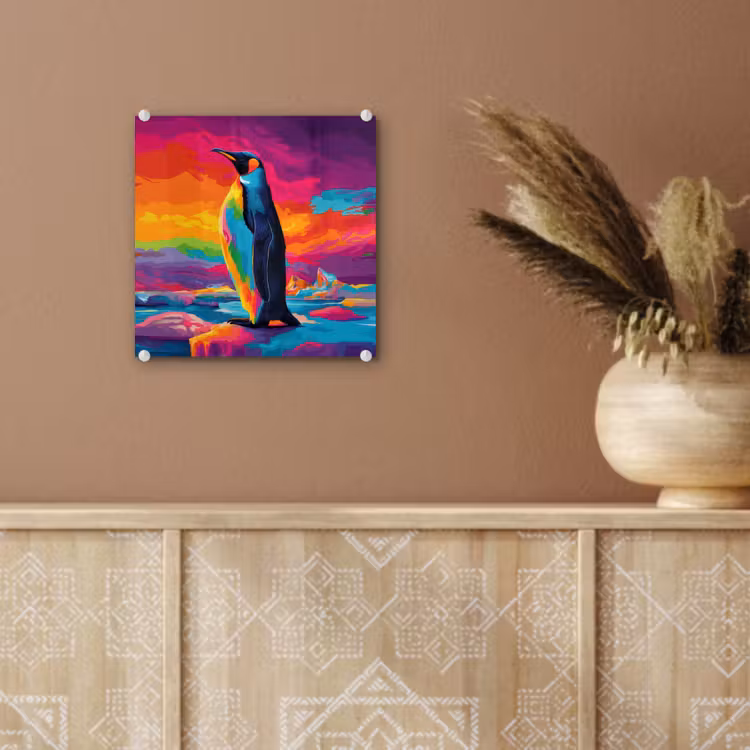 Glas schilderij - Ijsschots - Pinguïn - Abstract - Lucht — 6