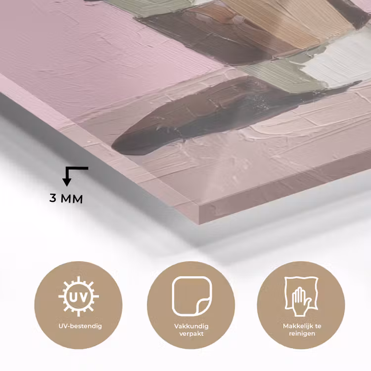 Glas schilderij - Koffiebekers - Deksel - Verf - Textuur — 3