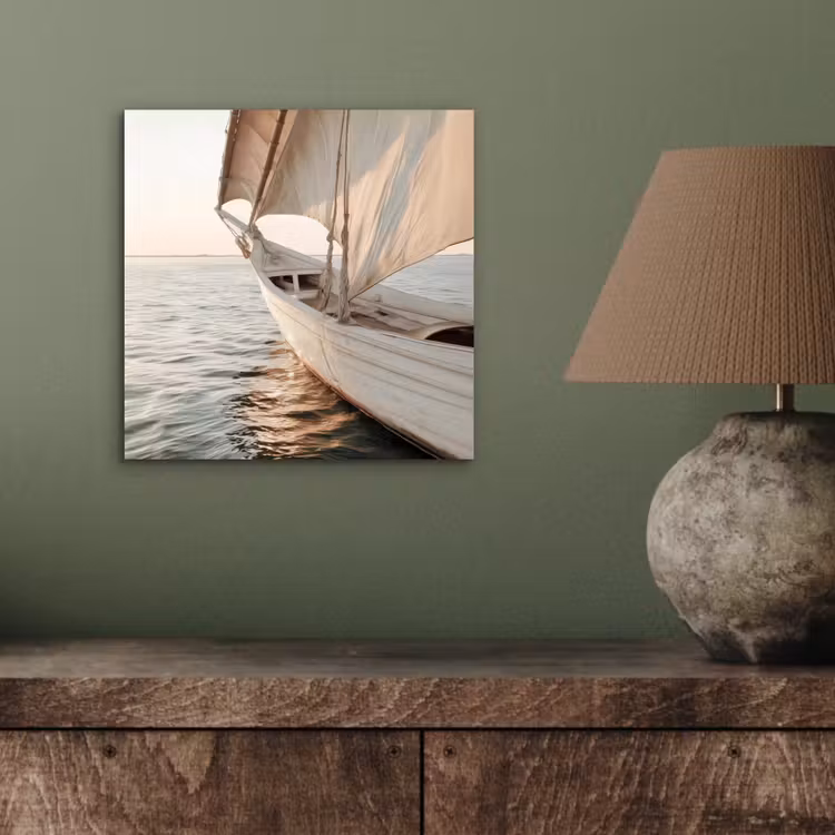 Aluminium schilderij - Zeilboot - Zee - Beige - Zon — 3