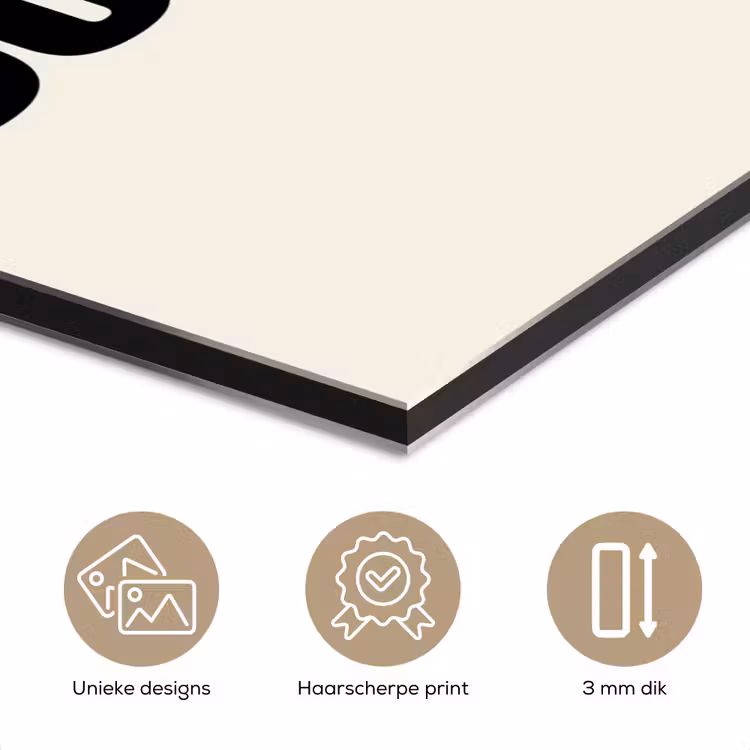 Aluminium schilderij - Tekst - Blokletters - Zwart - Vlees — 7