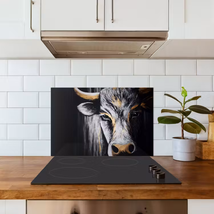 Spatscherm keuken - Stier - Hoorns - Snuit - Goud — 6