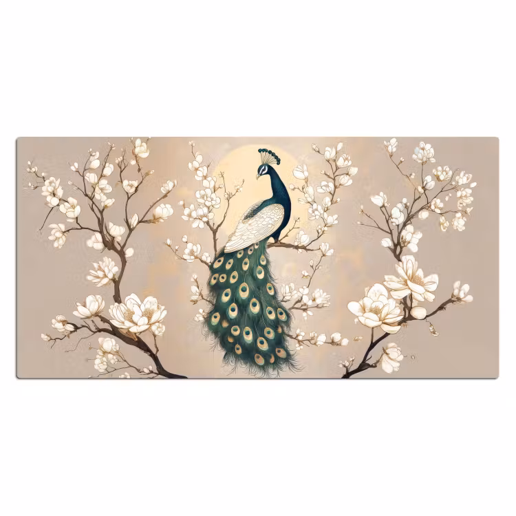 Bureau onderlegger - Pauw - Tak - Bloemen — 1