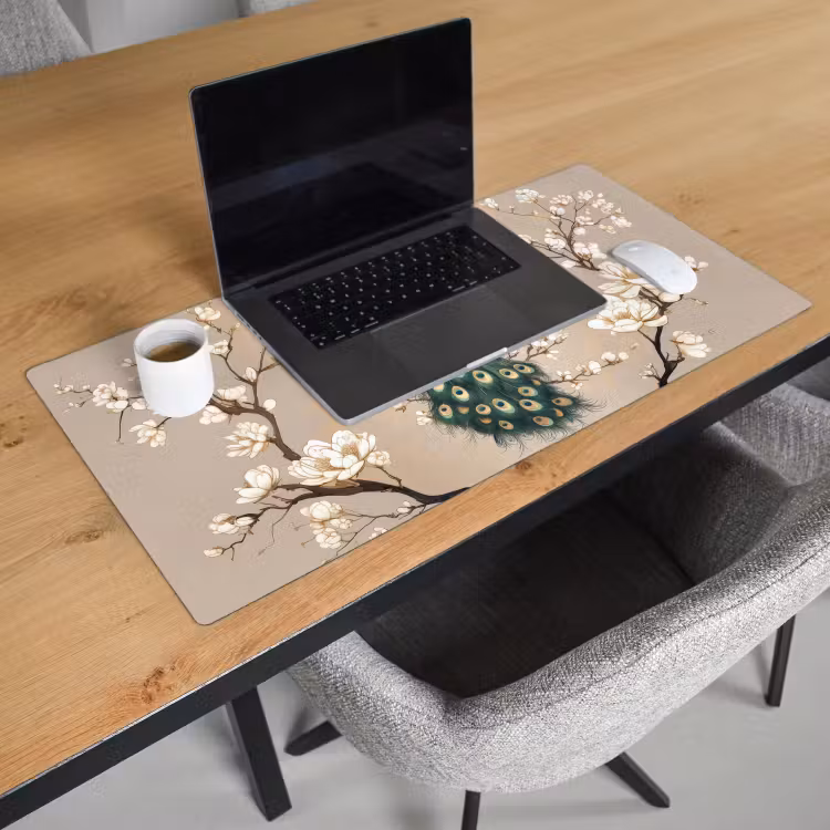 Bureau onderlegger - Pauw - Tak - Bloemen — 2