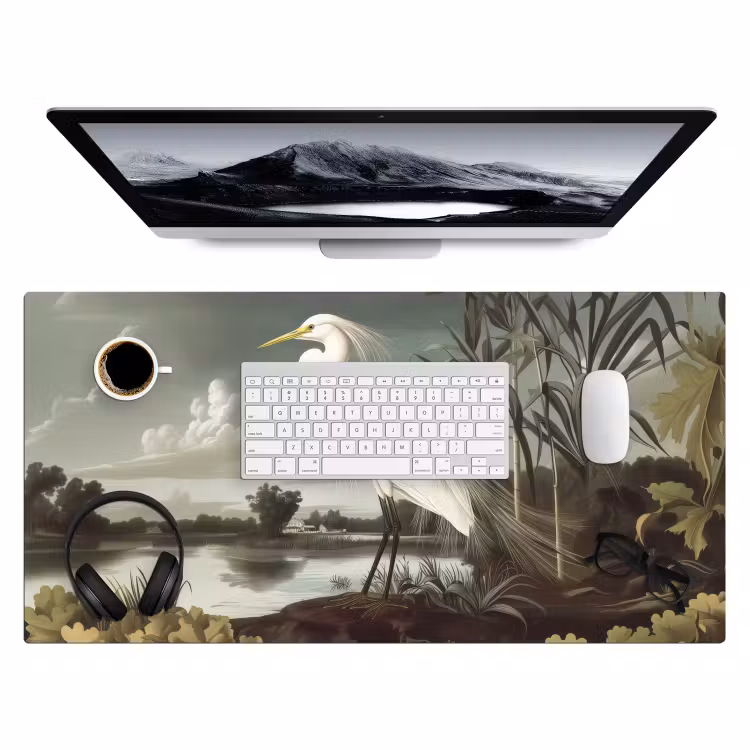 Bureau onderlegger - Reiger - Planten - Wolken - Wit — 3