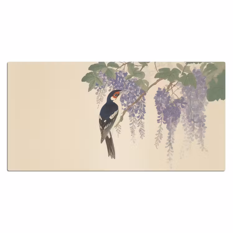 Bureau onderlegger - Specht - Bloemen - Paars — 1