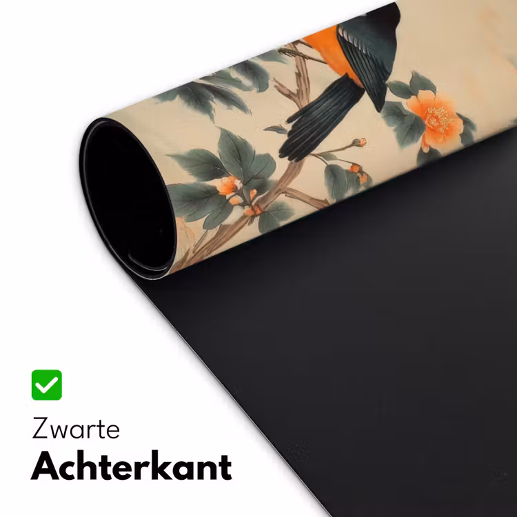 Bureau onderlegger - Vogel - Tak - Bloemen - Oranje — 4