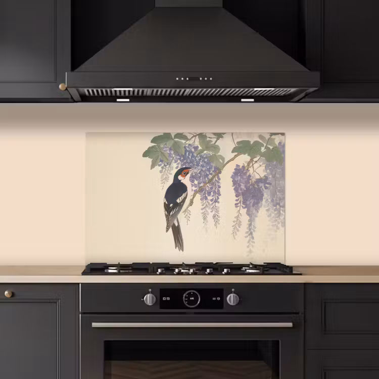 Spatscherm keuken - Specht - Bloemen - Paars — 2