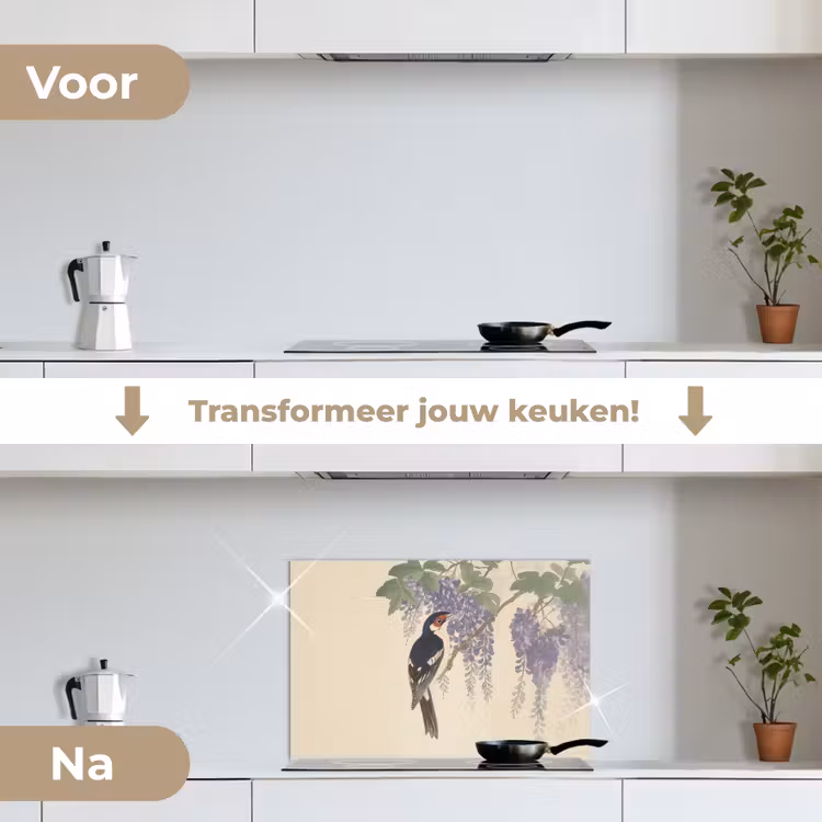 Spatscherm keuken - Specht - Bloemen - Paars — 3