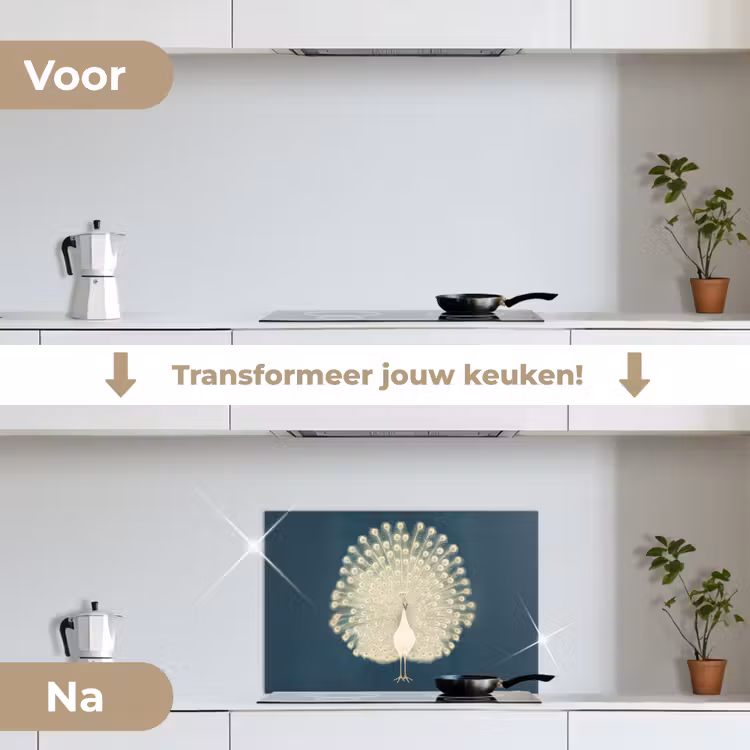 Spatscherm keuken - Vogel - Blauw - Vintage — 3