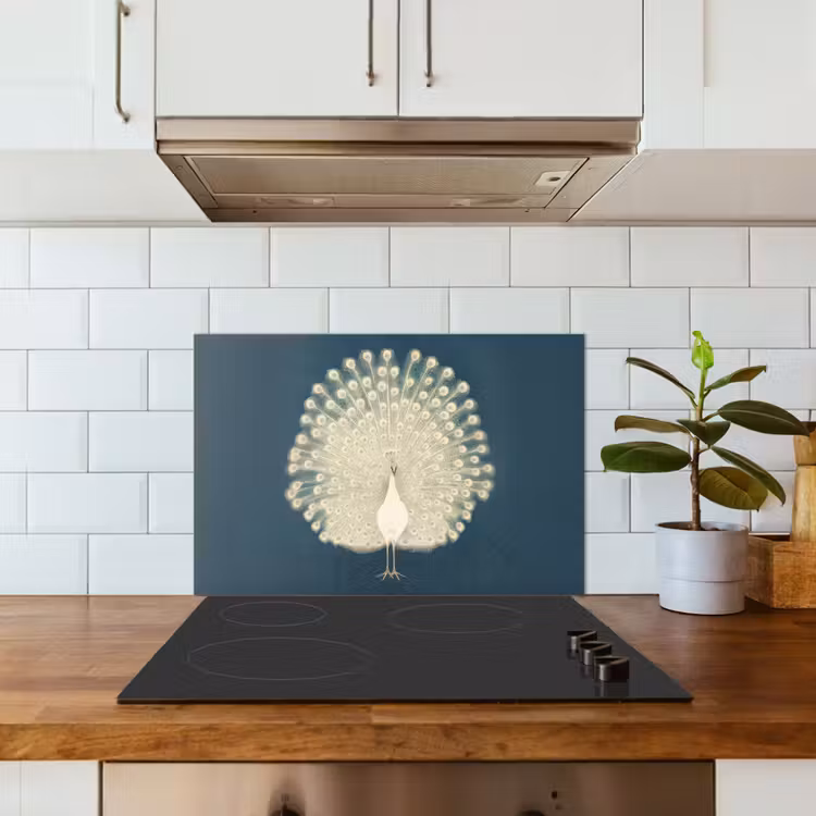 Spatscherm keuken - Vogel - Blauw - Vintage — 6