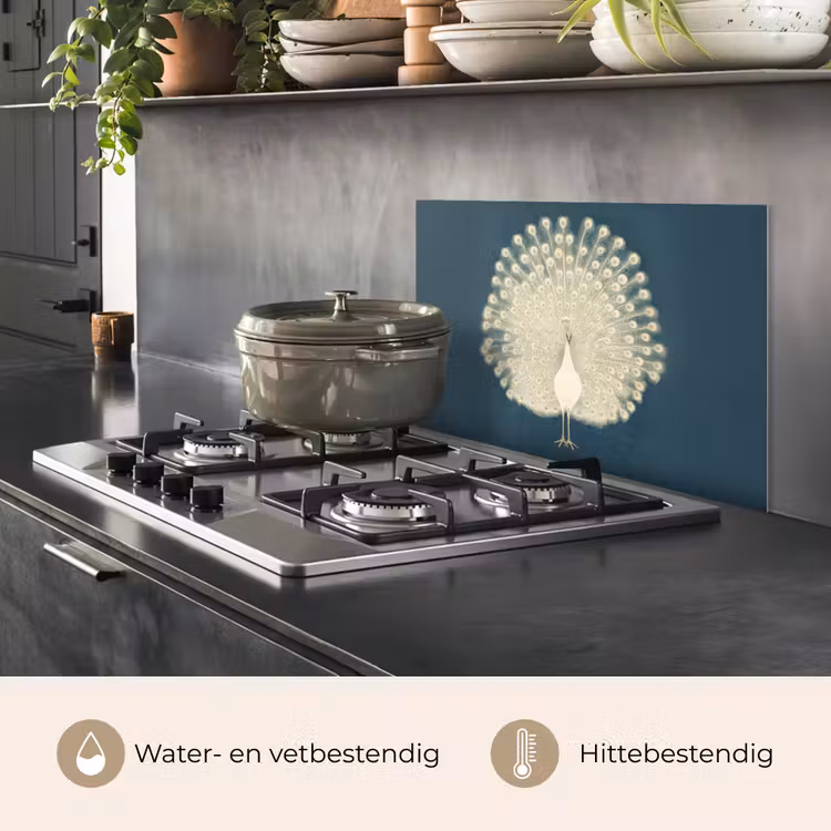 Spatscherm keuken - Vogel - Blauw - Vintage — 7