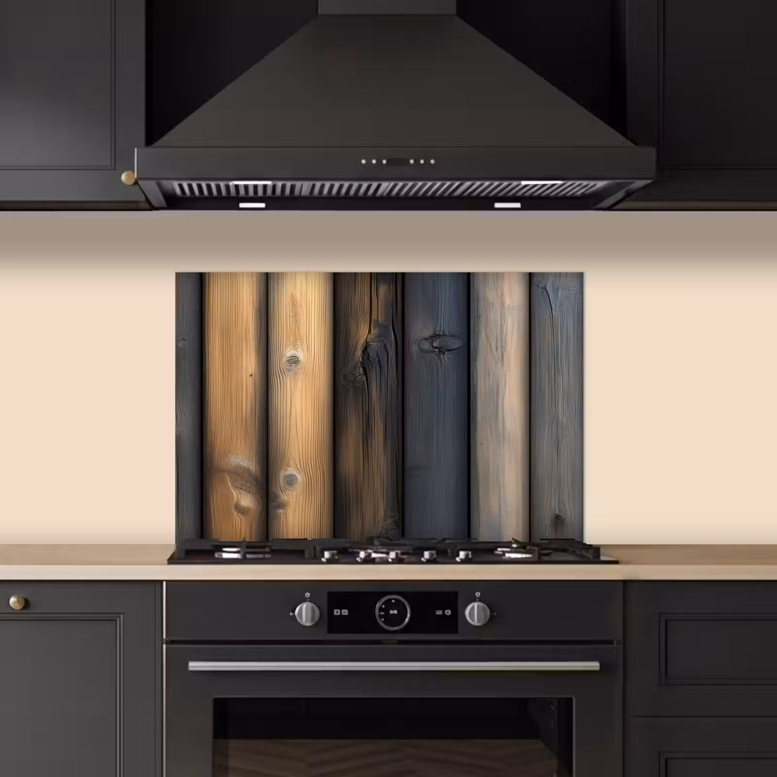 Spatscherm keuken - Hout - Planken - Gemengd — 1