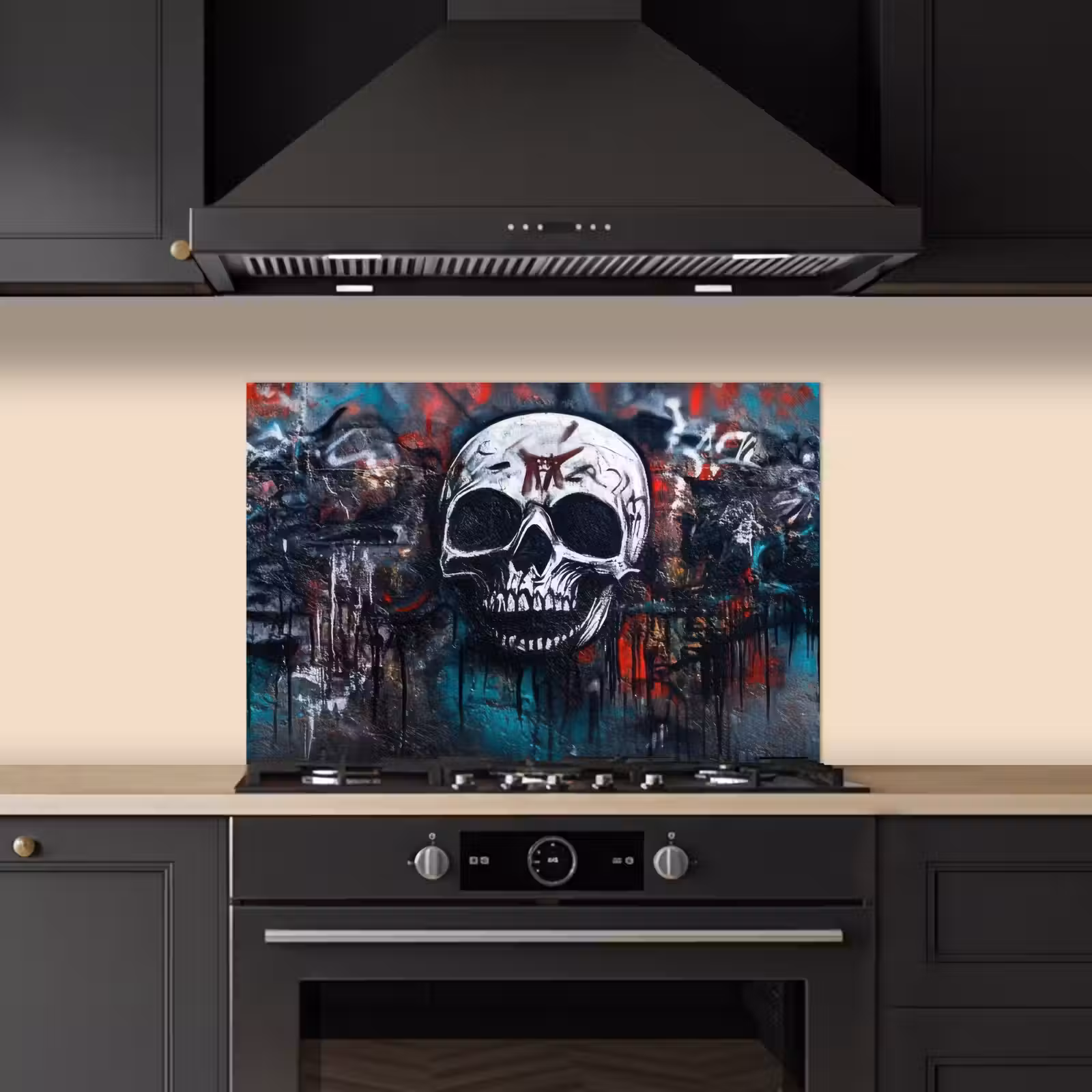 Spatscherm keuken - Schedels - Graffiti - Abstract — 1