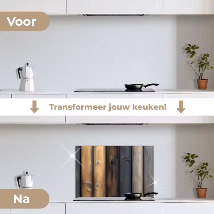 Spatscherm keuken - Hout - Planken - Gemengd — 2