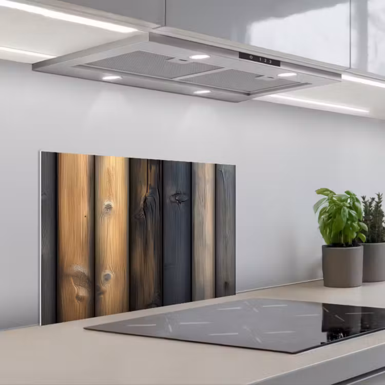 Spatscherm keuken - Hout - Planken - Gemengd — 4