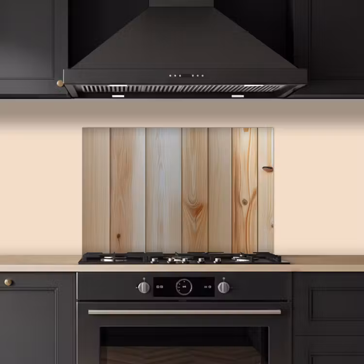 Spatscherm keuken - Hout - Planken - Licht — 1