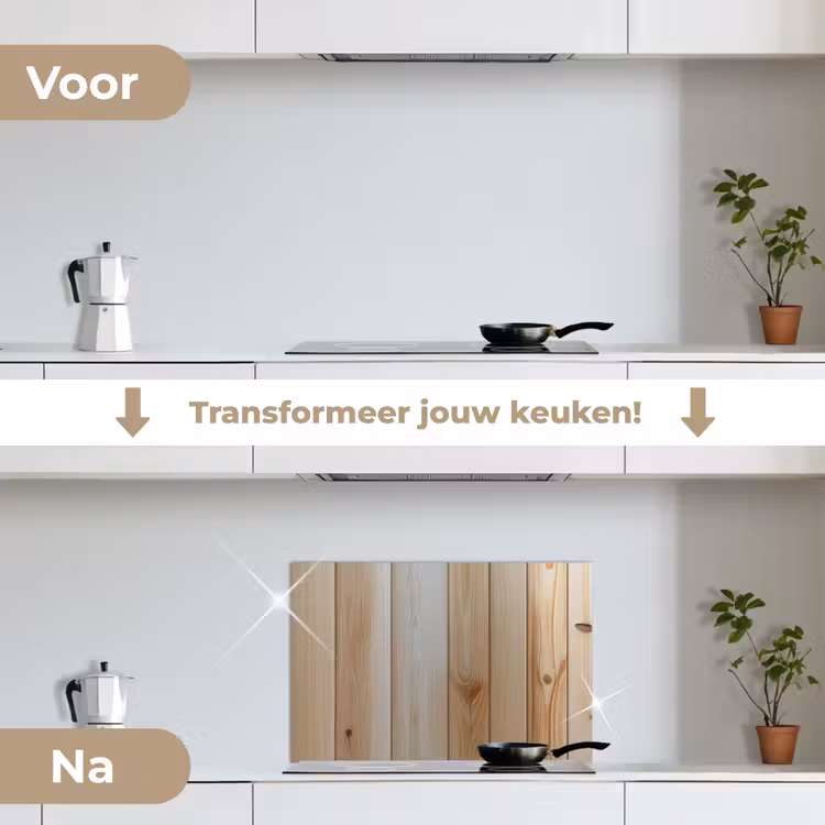 Spatscherm keuken - Hout - Planken - Licht — 2