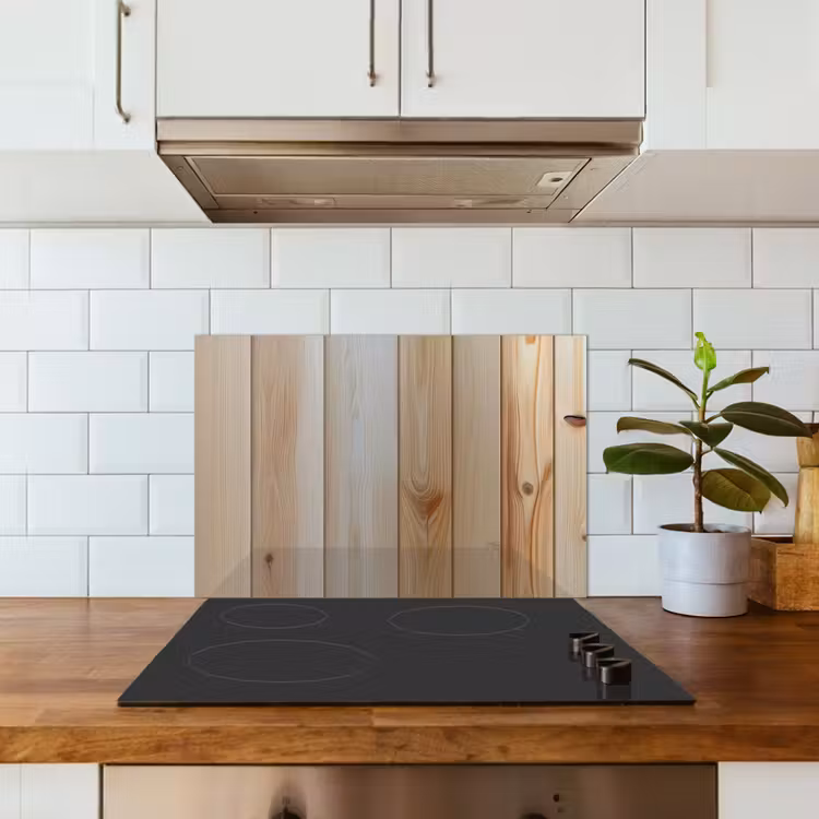 Spatscherm keuken - Hout - Planken - Licht — 5