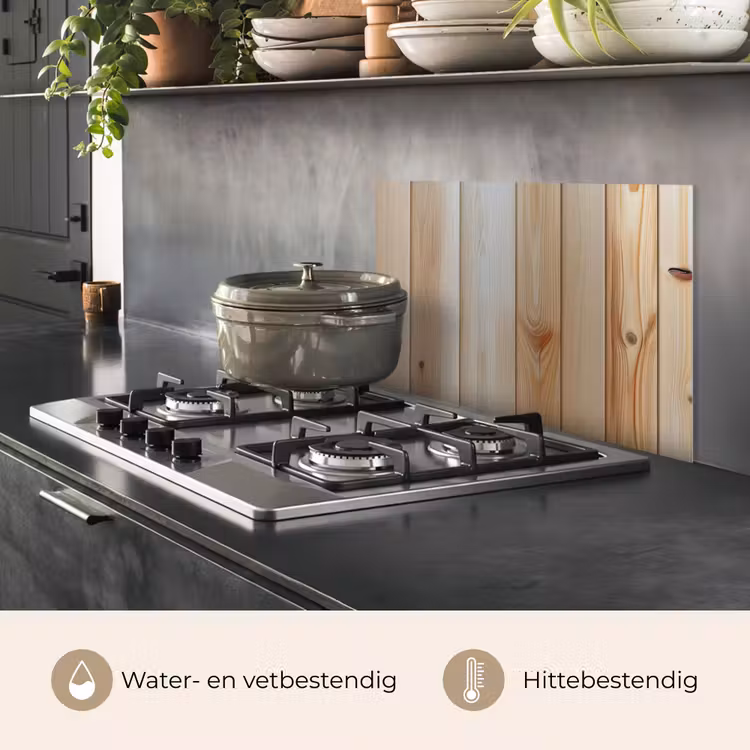 Spatscherm keuken - Hout - Planken - Licht — 6