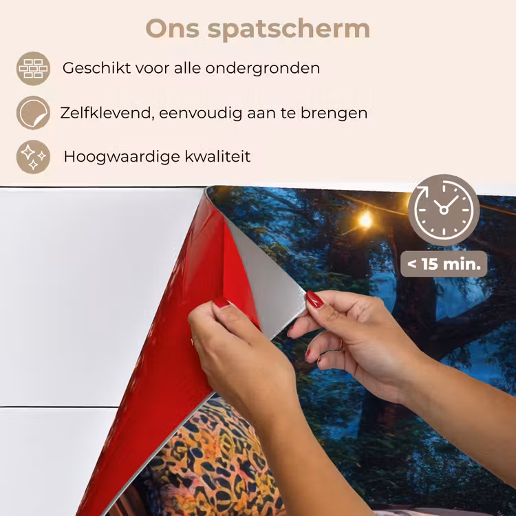 Spatscherm keuken - Kampvuur - Meer - Avondlicht — 3