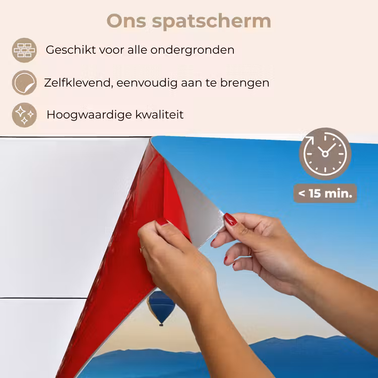 Spatscherm keuken - Luchtballonnen - Bergen - Zonsopgang - Landschap — 3