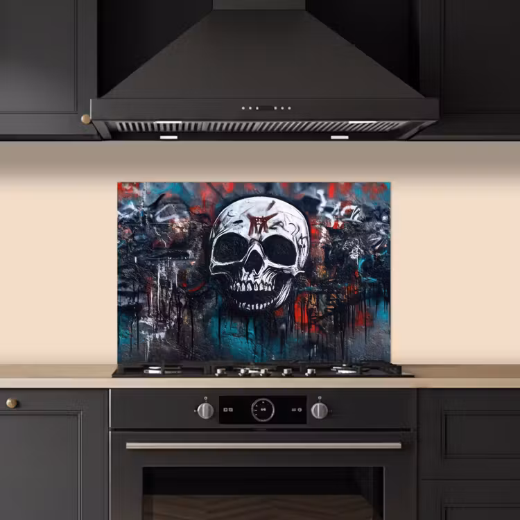 Spatscherm keuken - Schedels - Graffiti - Abstract — 1
