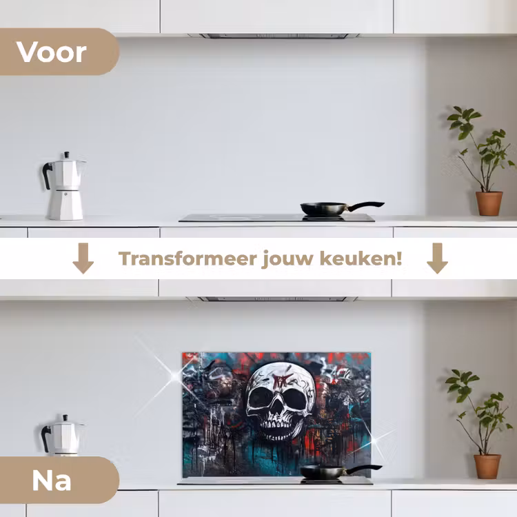 Spatscherm keuken - Schedels - Graffiti - Abstract — 2