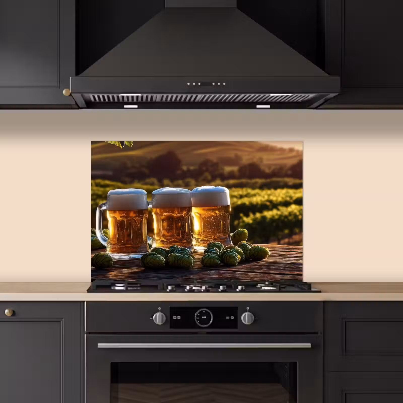 Spatscherm keuken - Bier - Hop - Landschap — 1