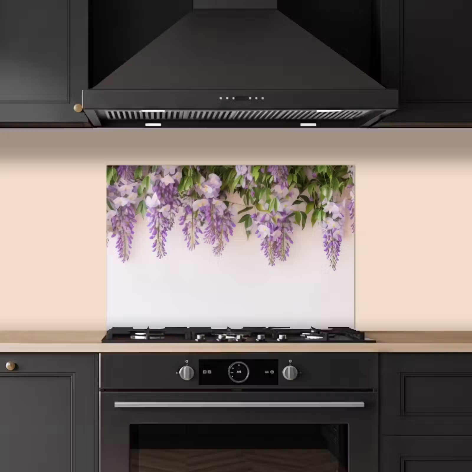 Spatscherm keuken - Blauwe regen - Bloemen - Paars — 1