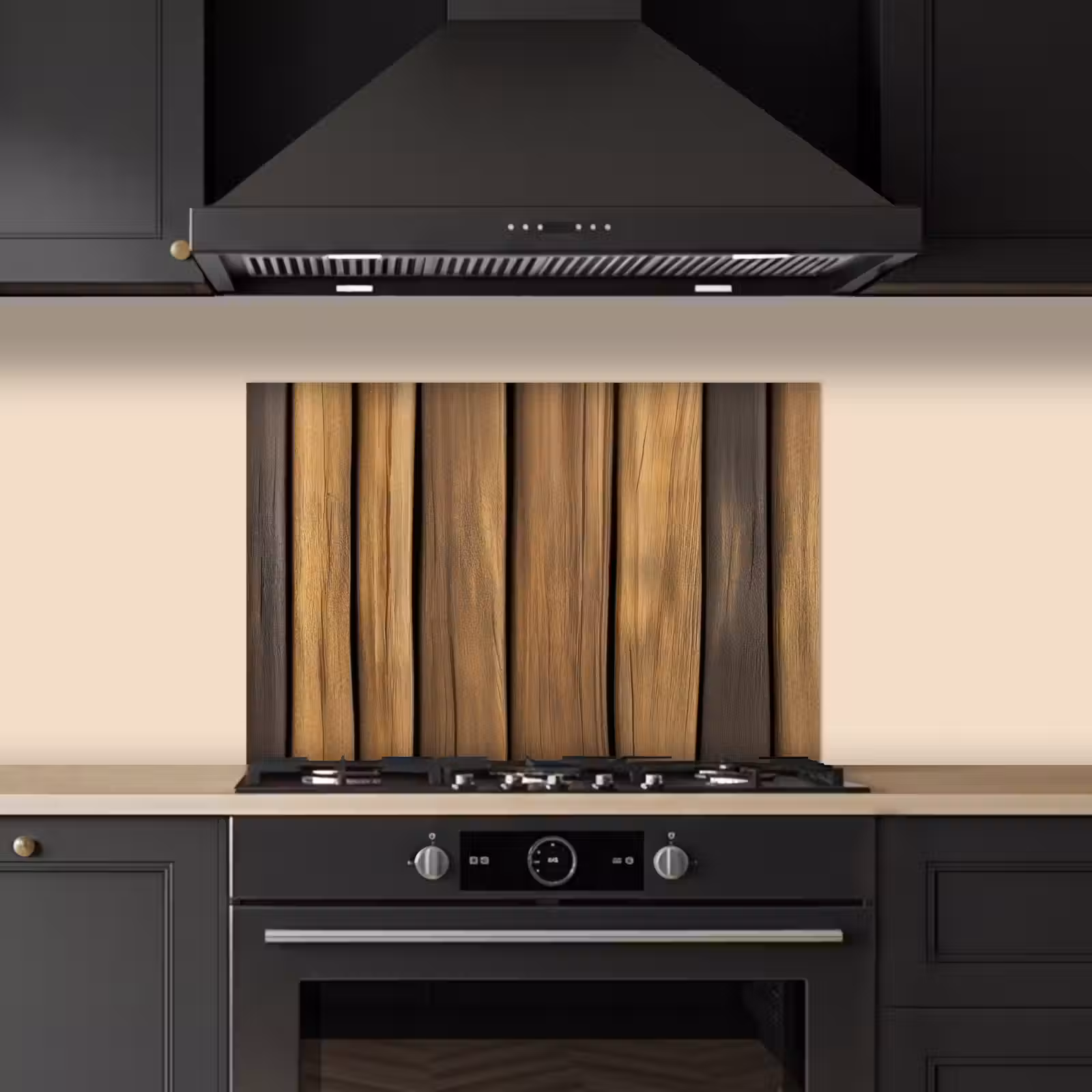 Spatscherm keuken - Hout - Planken - Natuurtinten — 1