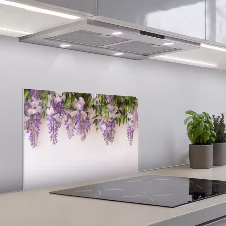 Spatscherm keuken - Blauwe regen - Bloemen - Paars — 4