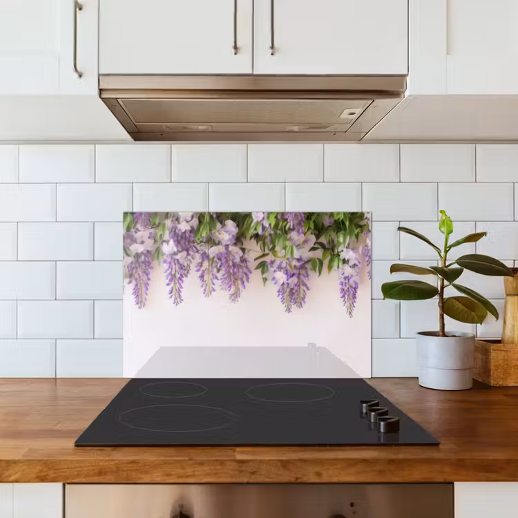 Spatscherm keuken - Blauwe regen - Bloemen - Paars — 5