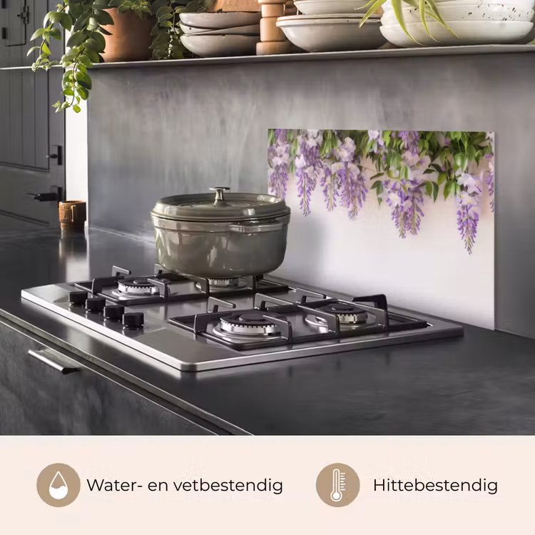 Spatscherm keuken - Blauwe regen - Bloemen - Paars — 6