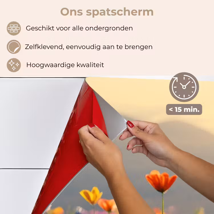 Spatscherm keuken - Bloemenveld - Bergen - Zonlicht - Bloemen — 3
