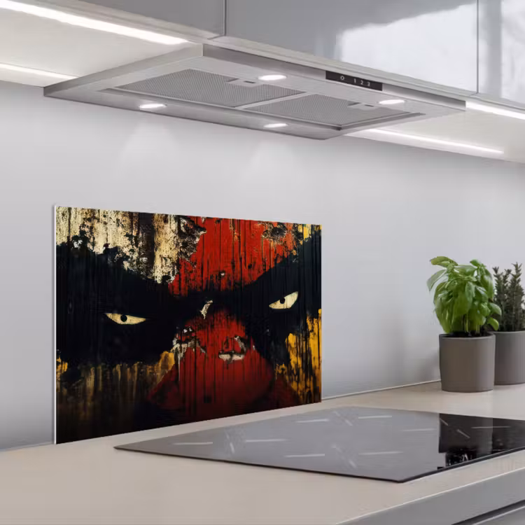 Spatscherm keuken - Graffiti - Ogen - Abstract — 4