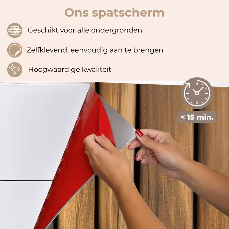 Spatscherm keuken - Hout - Planken - Natuurtinten — 3