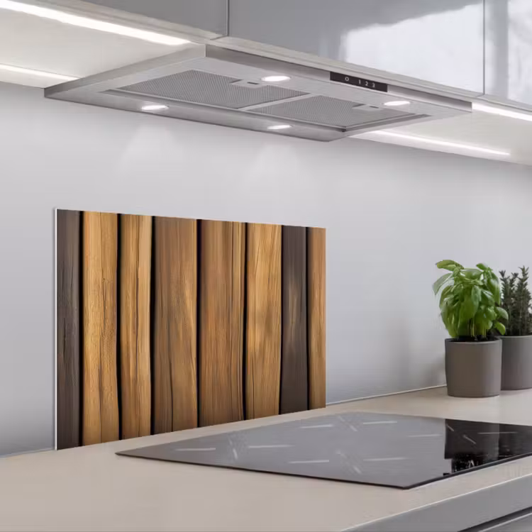 Spatscherm keuken - Hout - Planken - Natuurtinten — 4