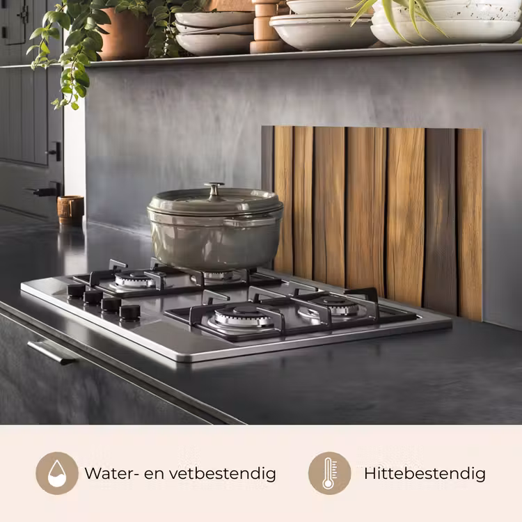 Spatscherm keuken - Hout - Planken - Natuurtinten — 6