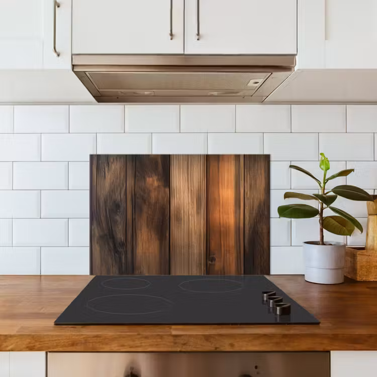 Spatscherm keuken - Hout - Rustiek - Donkere Planken — 5