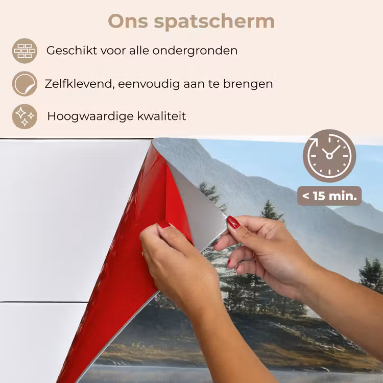Spatscherm keuken - Meer - Mist - Bergen - Landschap — 3